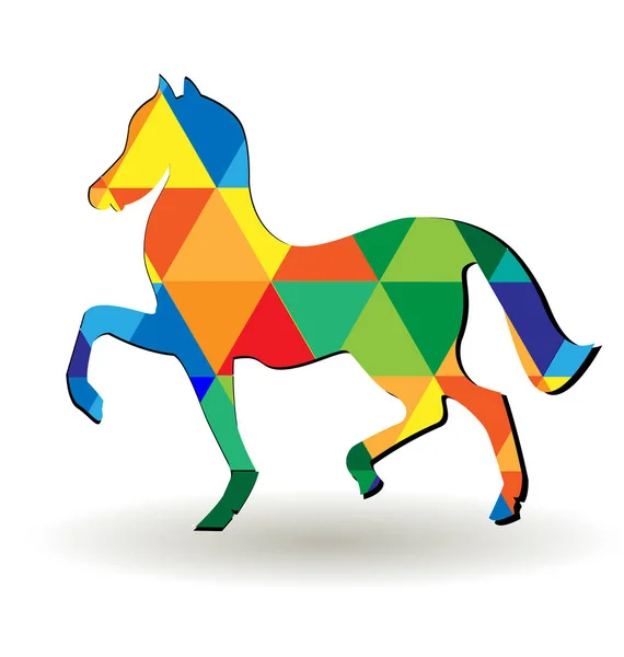 Artistic triangular abstract horse icon — Stock Vector