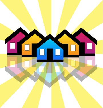 Grup ev, mahalle vektör