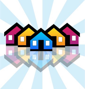 Grup ev, mahalle vektör