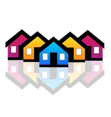 Grup ev, mahalle vektör