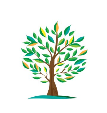 Çevre izole yeşil ağaç simgesiyle