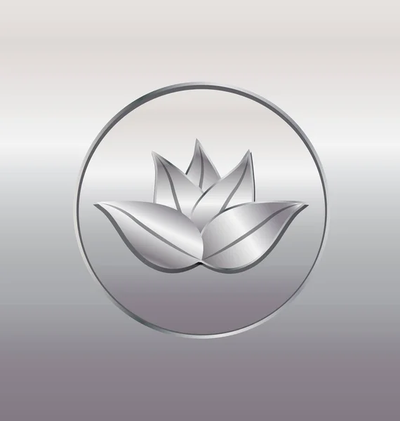 Silver lotus växt vektor symbol — Stock vektor