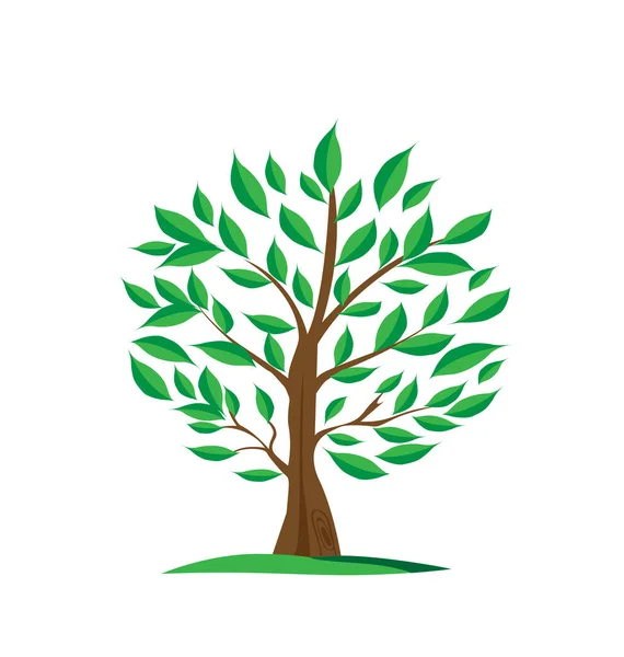 Ikon pohon hijau yang terisolasi lingkungan - Stok Vektor