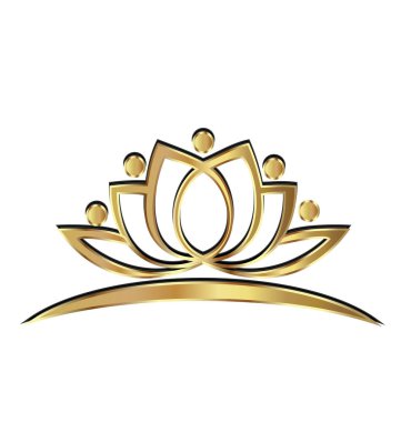 Golden lotus bitki vektör