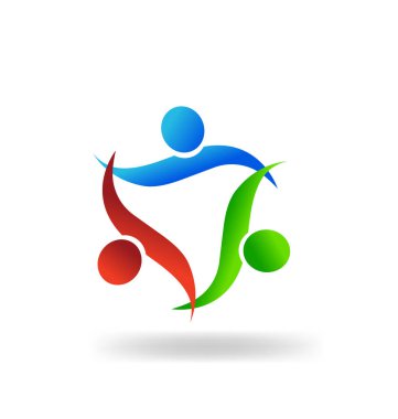 Ekip çalışması mutlu arkadaşlar el ele tutuşarak tasarım vektör