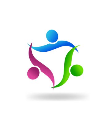 Ekip çalışması mutlu arkadaşlar el ele tutuşarak tasarım vektör