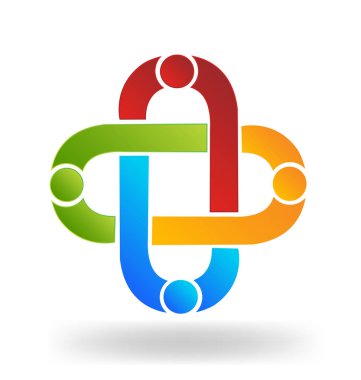 Ekip çalışması insanlar soyut tasarım vektör klip