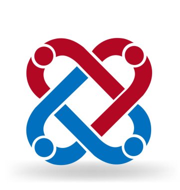 Ekip çalışması insanlar soyut tasarım vektör klip