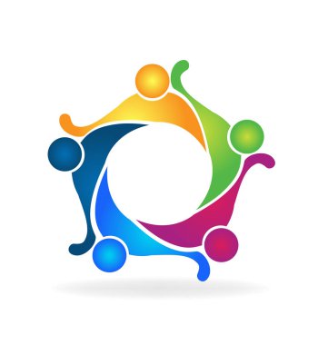 Ekip çalışması insanlar birbirlerini simgesi kucaklayan