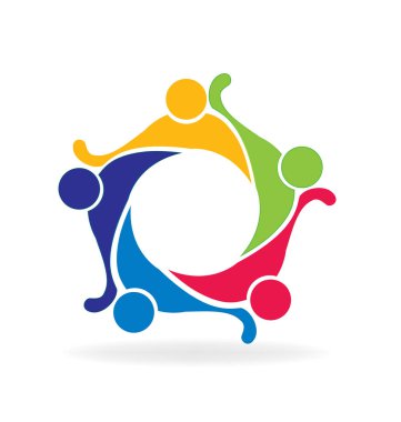 Ekip çalışması insanlar birbirlerini simgesi kucaklayan