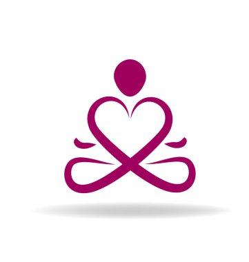 Yoga kalp sembol vektör