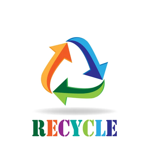 Logotipo reciclar setas símbolo do cartão de visita de reduzir a reciclagem de reutilização — Vetor de Stock