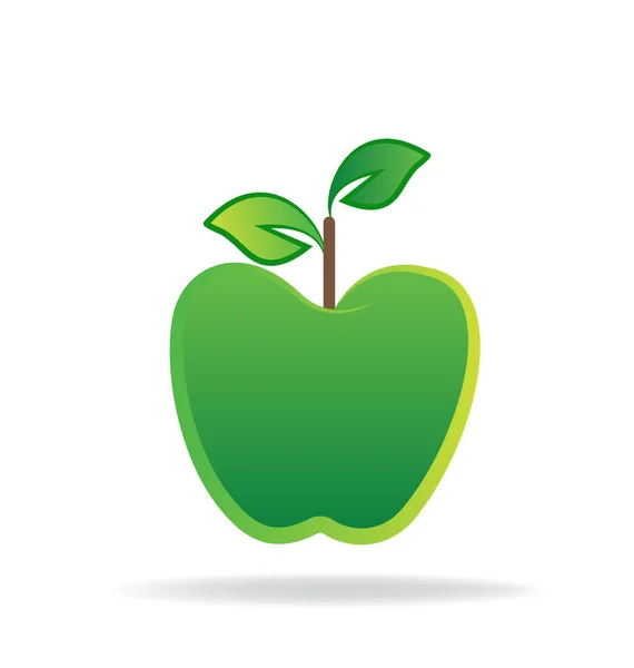 Πράσινο μήλο λογότυπο εικονογράφηση διάνυσμα εικονίδιο — Διανυσματικό Αρχείο