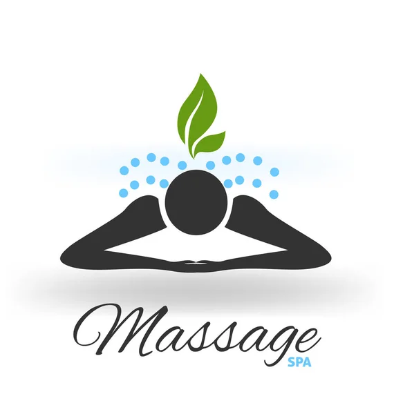 Vecteur de logo icône verte de massage — Image vectorielle