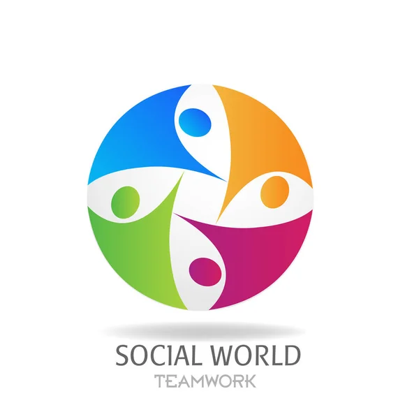 Lavoro Squadra Social World Networking Illustrazione Del Concetto Progettazione Vettoriale — Vettoriale Stock