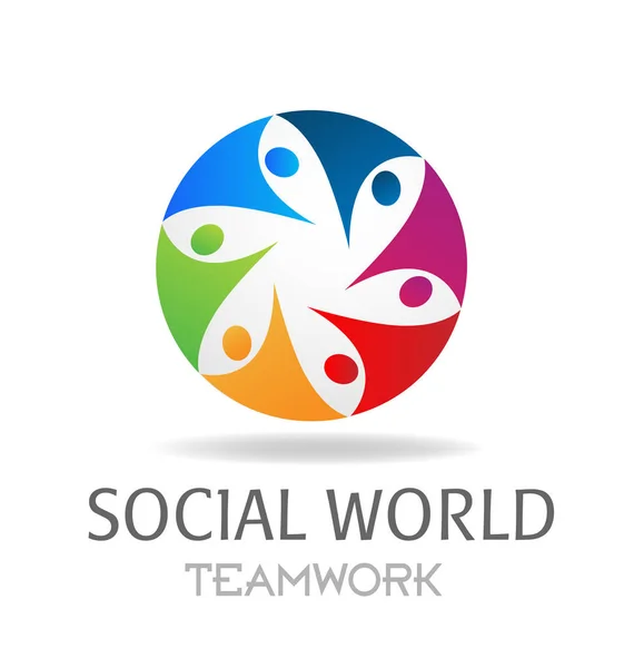 Csapatmunka szociális világ hálózat, vector design — Stock Vector