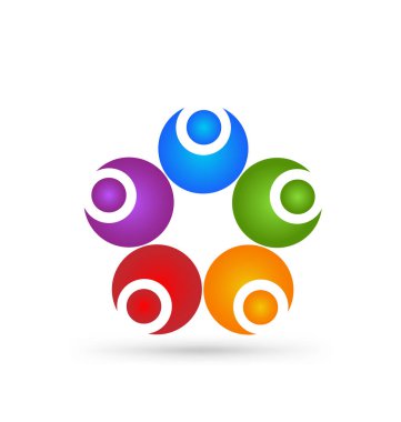 Grup çalışması insanlar, güçlü bir ortaklık, logo vektör