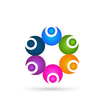 Grup çalışması insanlar, güçlü bir ortaklık, logo vektör
