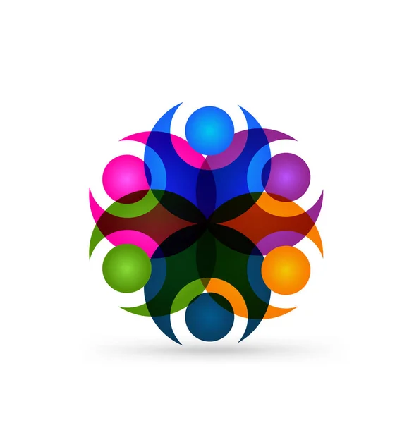 Travail d'équipe de groupe, partenariat solide, logo vectoriel — Image vectorielle