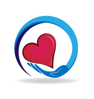 Sevgi dolu kalp simge vektör ile El Bakımı