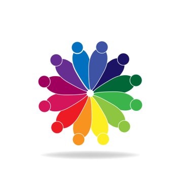 İnsanlar vektör tasarlamak çiçek soyut şekil