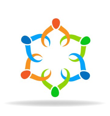 Eller logo vektör tutan ekip çalışması ortakları