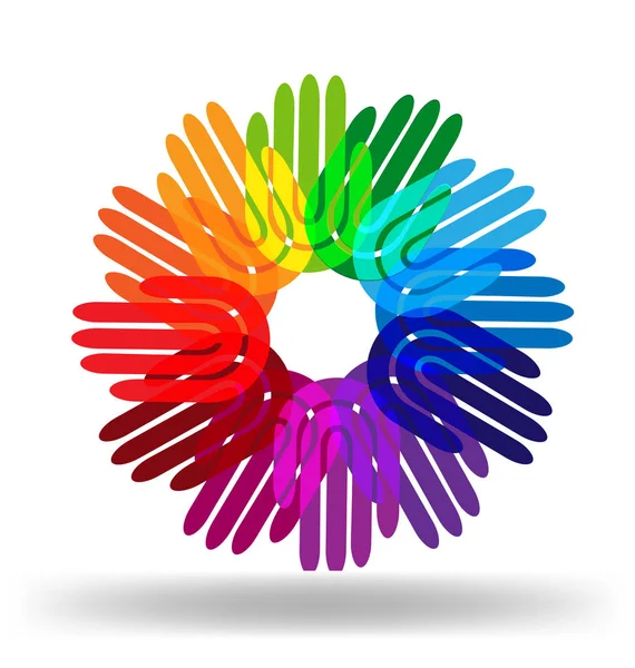 Renkli daire grup vektör simgesi elinde