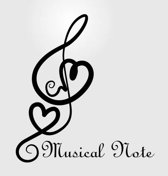 Love symbol music notes vector illustration — Stock Vector