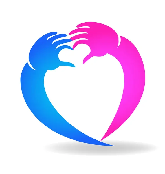 Mani che formano un'icona vettoriale del cuore — Vettoriale Stock
