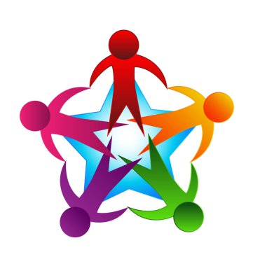 Logo çalışması insanlar birlik vektör