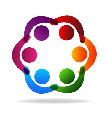 Logo çalışması insanlar elele bir daire vektör simgesi