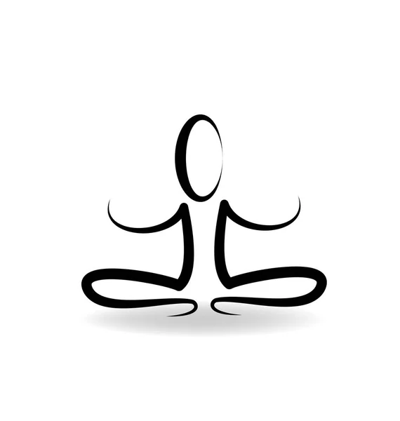 Yoga meditando pessoas vetor isolado — Vetor de Stock