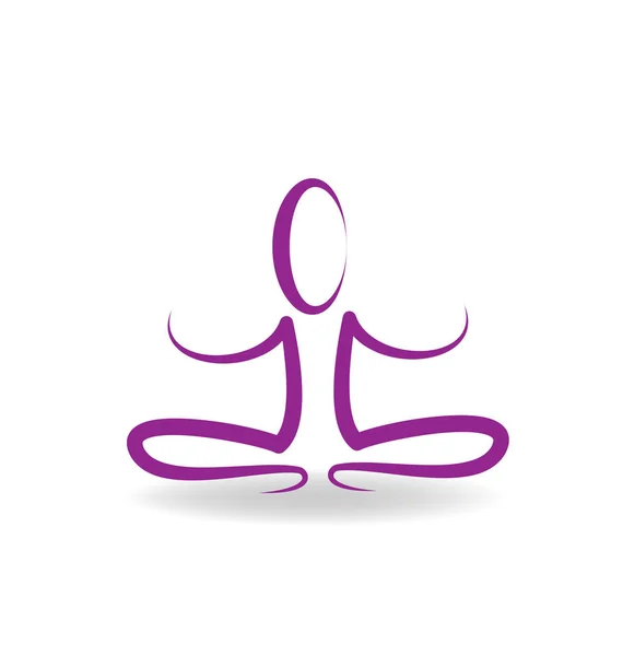 Yoga violet méditant les gens vecteur isolé — Image vectorielle