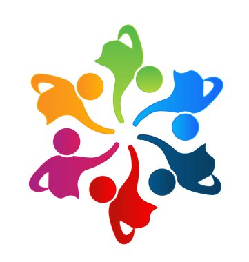 Ekip çalışması birlik insanlar logo vektör tasarımı