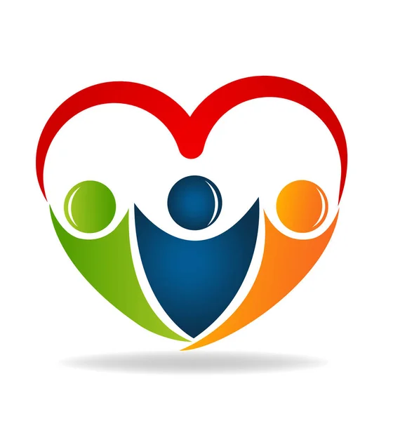 Dostluk sevgi kalp şekli logo tasarım vektör simgesi — Stok Vektör