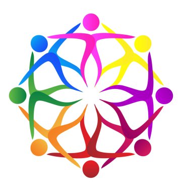 Bir çiçek şekli, web logo vektör yapma kişilik ekibin