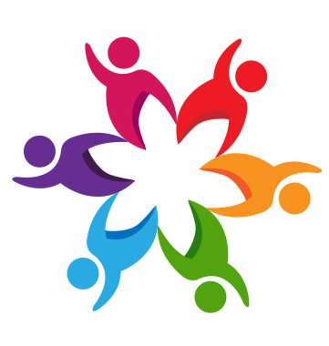 Mutlu insanlar grubu takım vektör