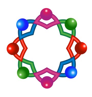 Soyut atomik moleküler takım laboratuvar simgesi Logo vektör