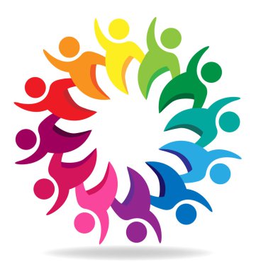 Tasarım çalışması Merhaba birlik insanlar logo vektör