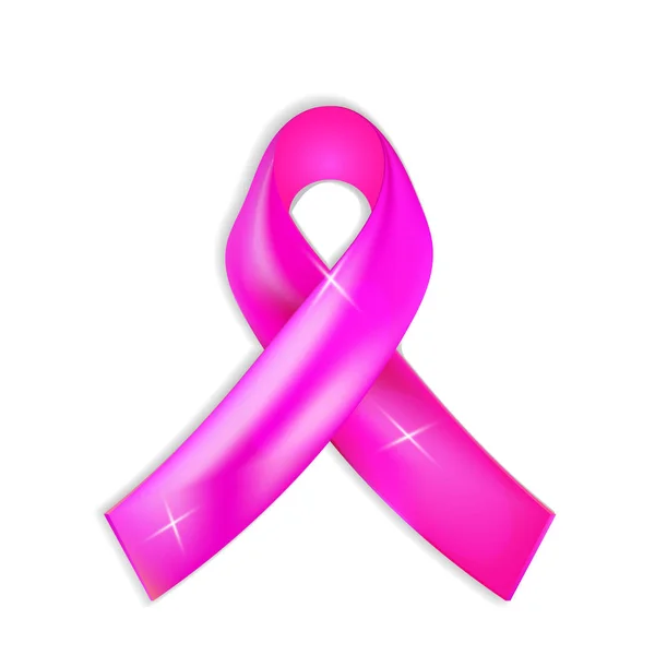 Vědomí o rakovině prsu Růžová stuha — Stockový vektor