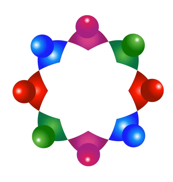 Logo de redes sociales abrazando a la gente concepto de partido estrella forma vector diseño — Archivo Imágenes Vectoriales