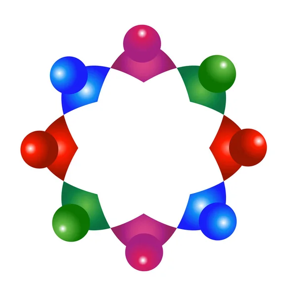 Λογότυπο κοινωνικής δικτύωσης αγκαλιάζει ανθρώπους κόμμα Προμελέτη αστέρι σχήμα διάνυσμα — Διανυσματικό Αρχείο