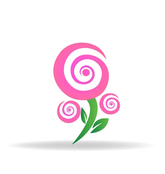 Ένα εικονίδιο με το σήμα ροζ άνθος τριαντάφυλλο λογότυπο φορέα — Διανυσματικό Αρχείο
