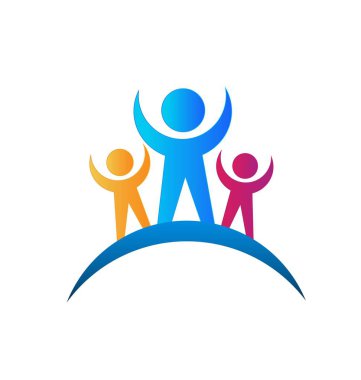 Logo tasarım insanların mutlu ve sosyal vektör simge