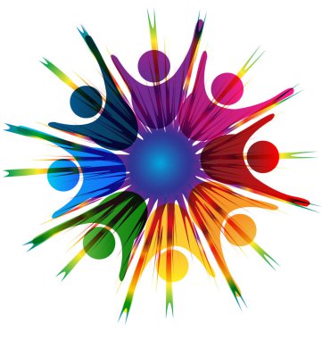 Başarı ekip çalışması mutlu insanlar logo vektör tasarımı