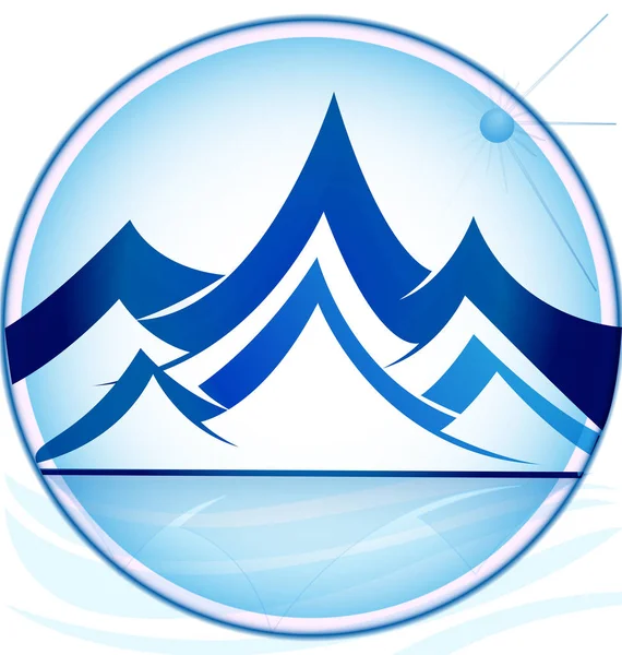 Blue mountains logo icon vector template — Stock Vector