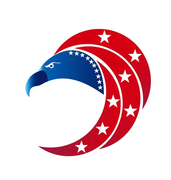 Lambang vektor logo Eagle USA - Stok Vektor