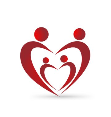 Sevgi dolu aile rakamlar simgesi