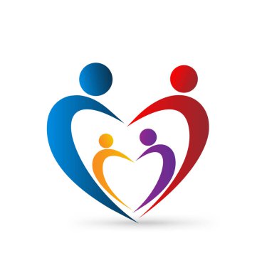 Sevgi dolu aile rakamlar simgesi