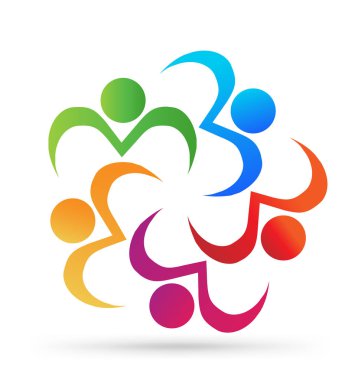 Ekip çalışması sosyal bir grup insan, vektör simgesi